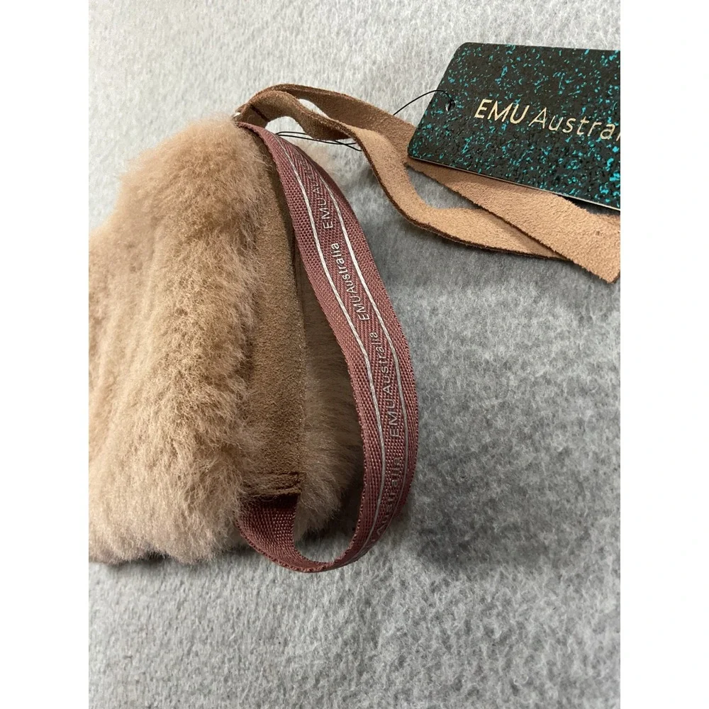 EMU Australia Sheepskin Wristlet Pouch Chestnut Tan Furry Clutch Bag NEW 1459